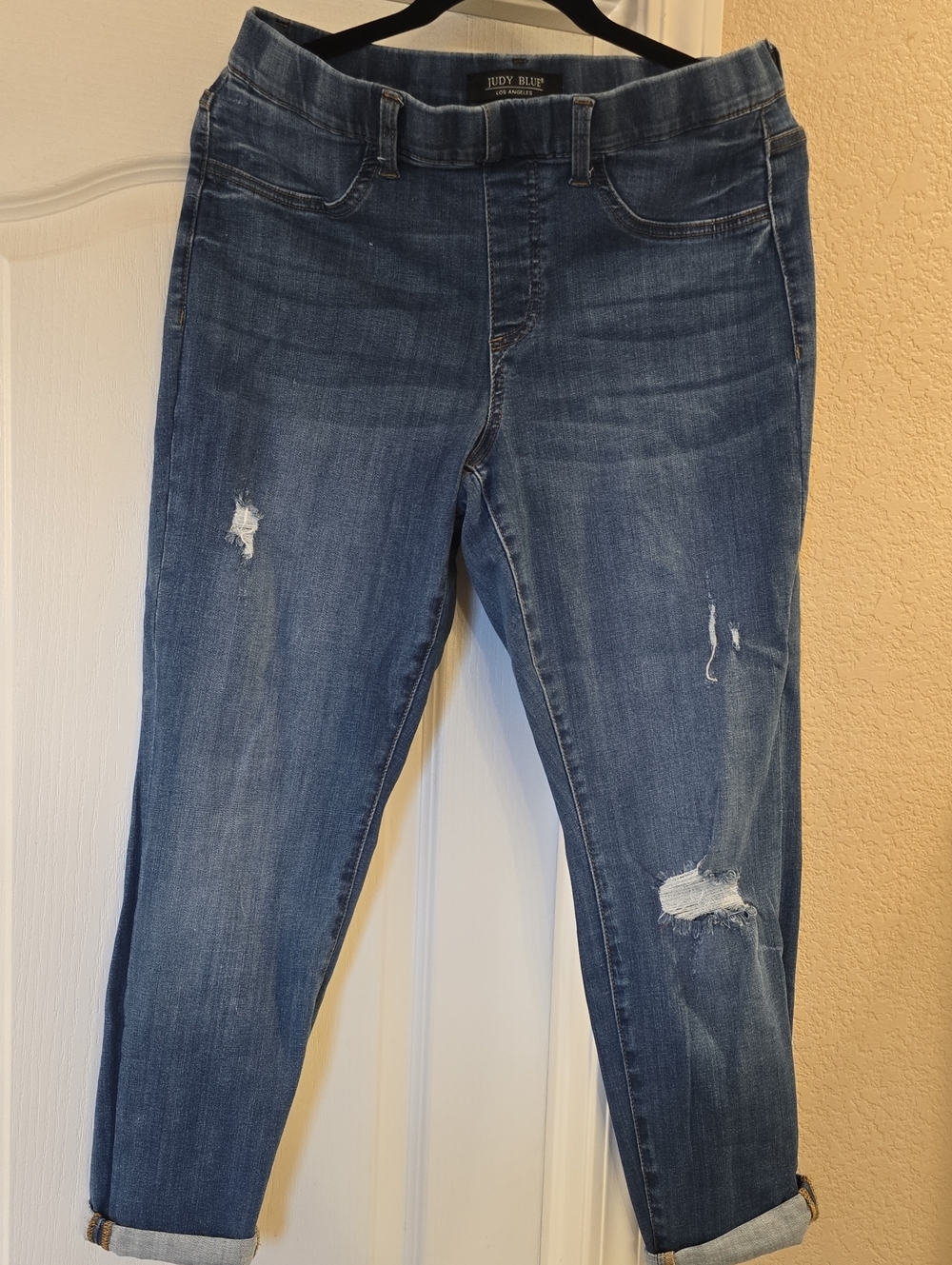 Judy Blue Medium Blue Distressed Boyfriend Jeans